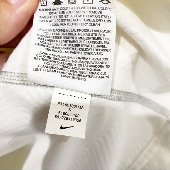 NIKE Men’s Pro Combat Hyperwarm Lite Long Sleeve Shirt Fitted White Size Small - Picture 9 of 10